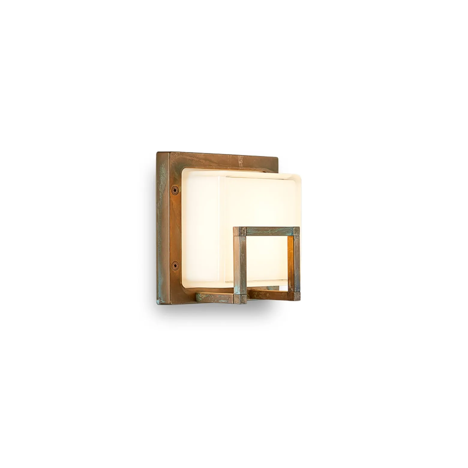 LED-Außenwandlampe Ice Cubic 3407, messing antik