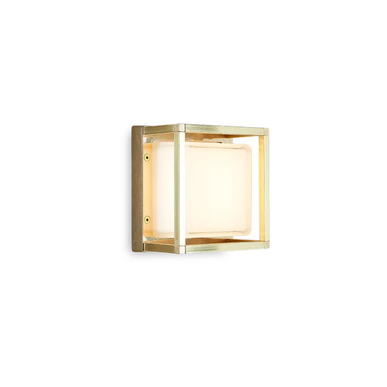 LED-Außenwandlampe Ice Cubic 3404, messing natur