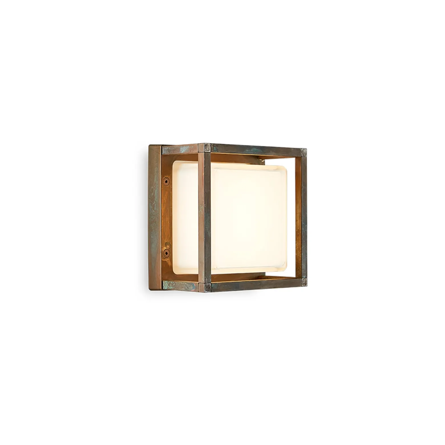 LED-Außenwandlampe Ice Cubic 3404, messing antik