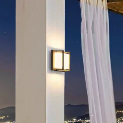 LED-Außenwandlampe Ice Cubic 3406, messing natur