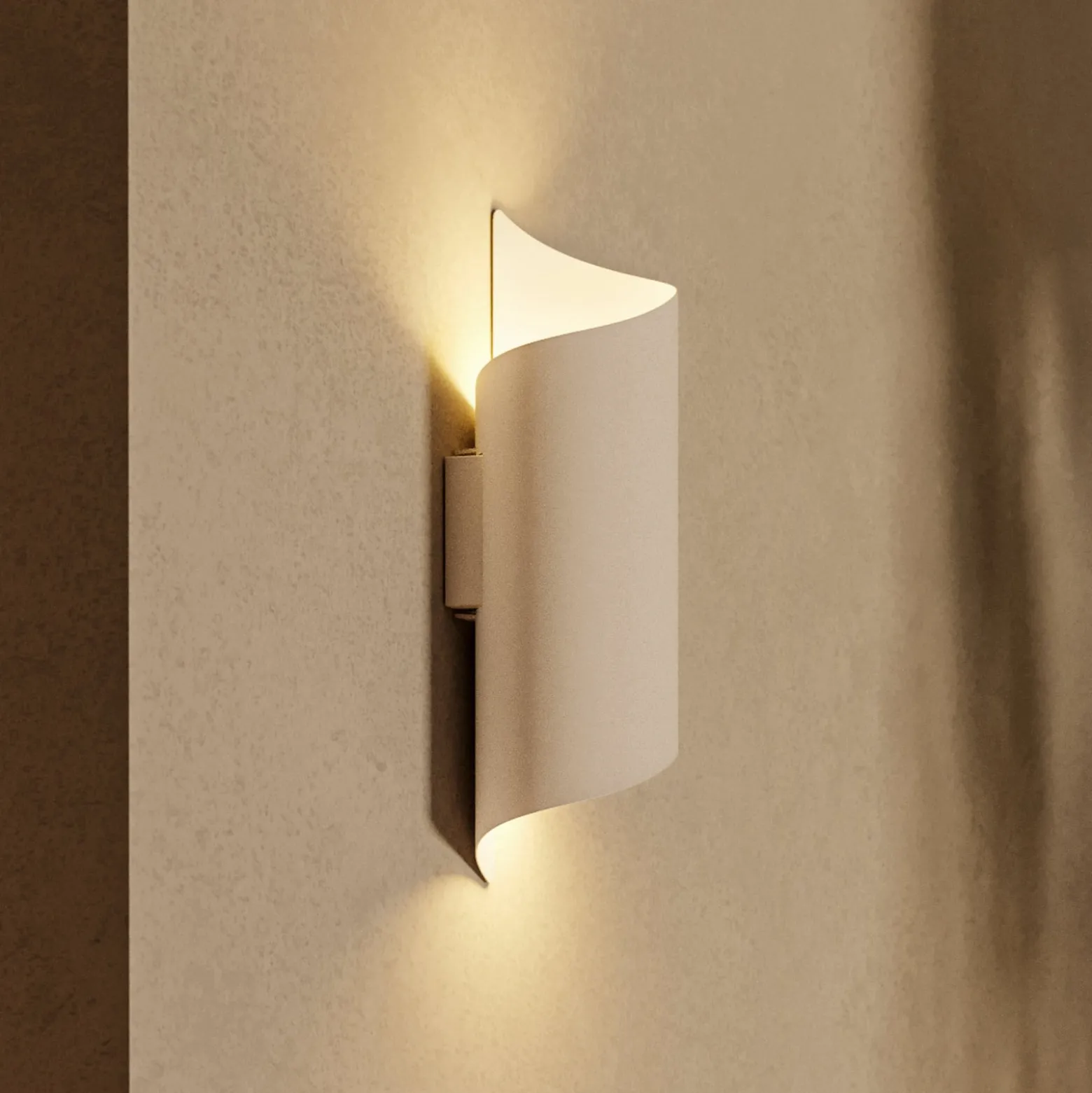 LED-Außenwandlampe Montarello, weiß, Höhe 27 cm, Metall
