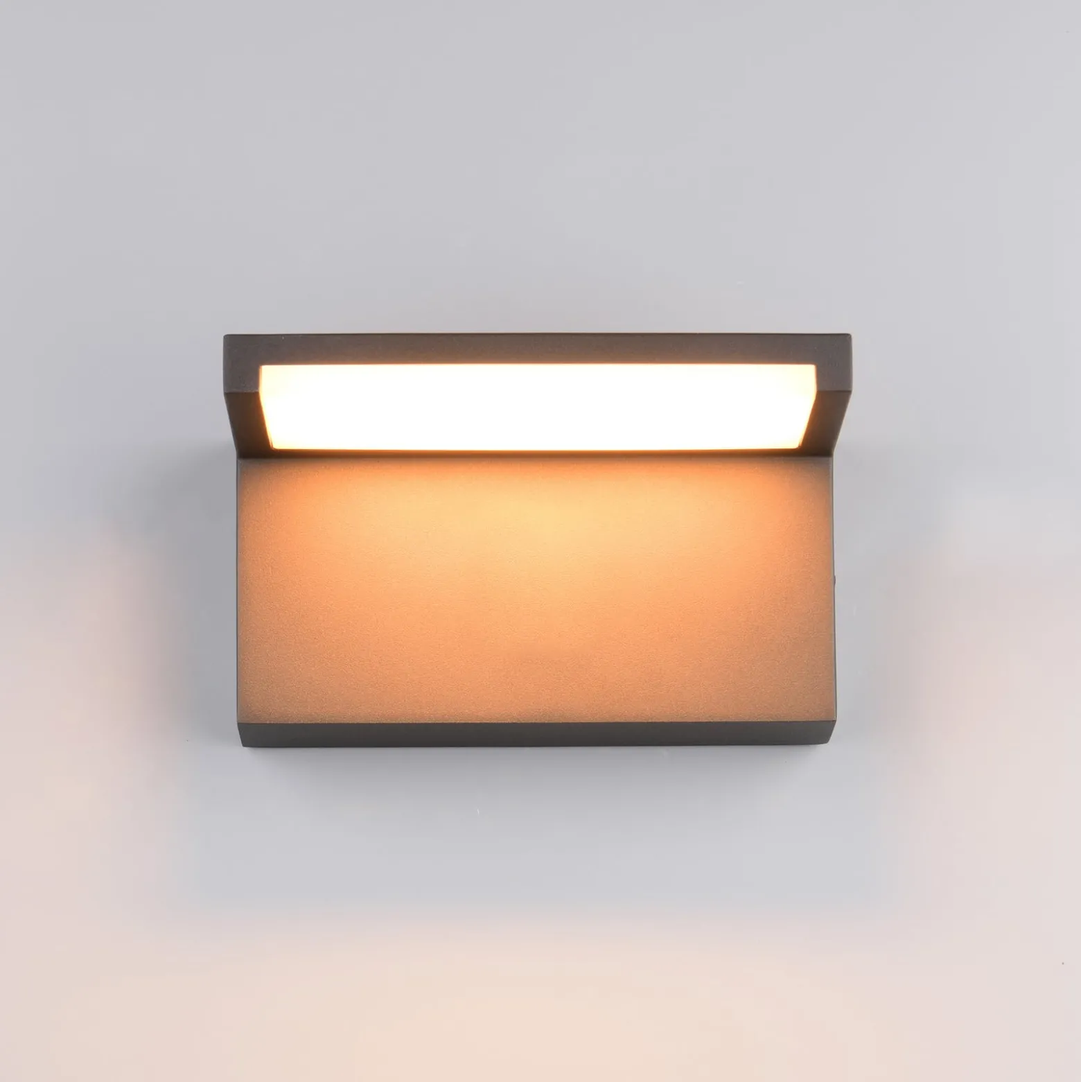 LED-Außenwandlampe Ravi, anthrazit, Breite 18 cm Metall IP65