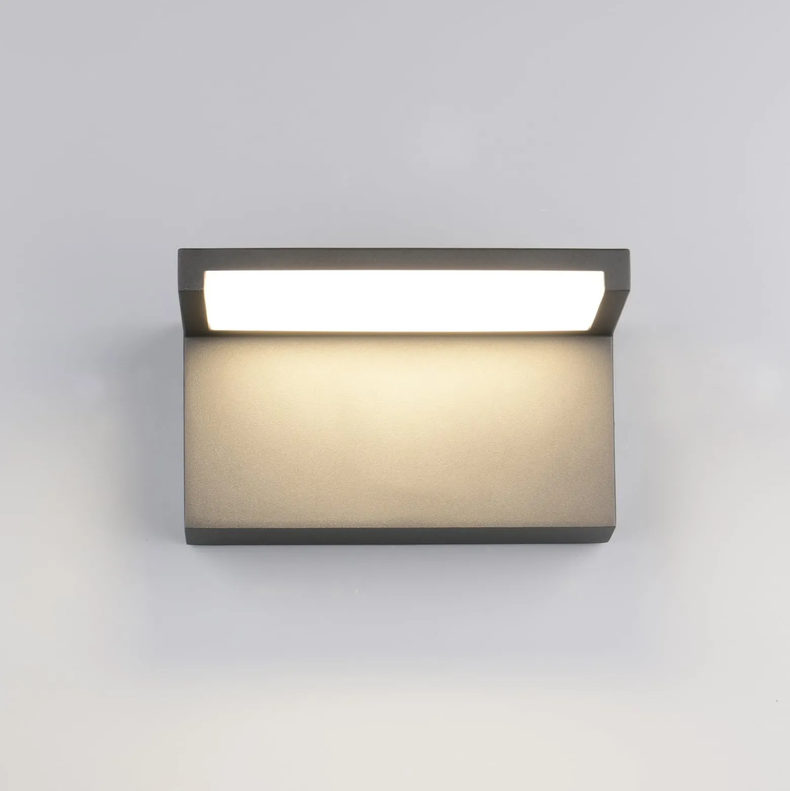 LED-Außenwandlampe Ravi, anthrazit, Breite 18 cm Metall IP65