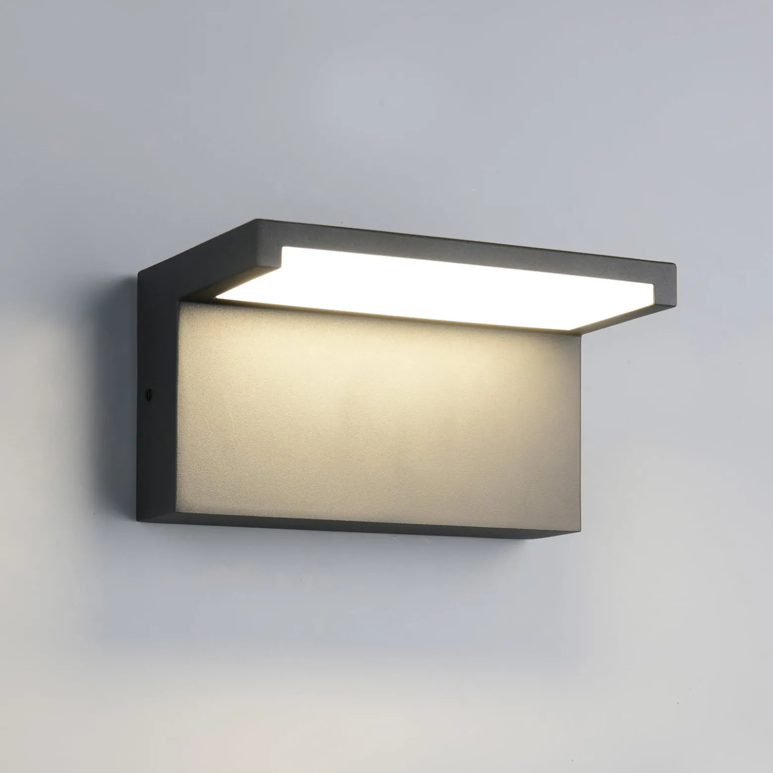 LED-Außenwandlampe Ravi, anthrazit, Breite 18 cm Metall IP65