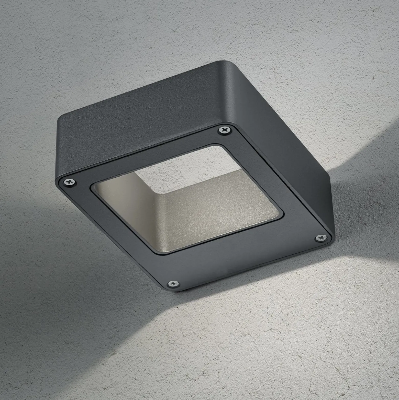 LED-Außenwandlampe RENO, anthrazit, Breite 12 cm Metall IP54