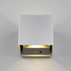 LED-Außenwandlampe Talent, titanfarben, Breite 10 cm, Sensor