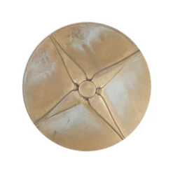 LED-Außenwandleuchte Aura Disk, Höhe 24 cm, messing antik