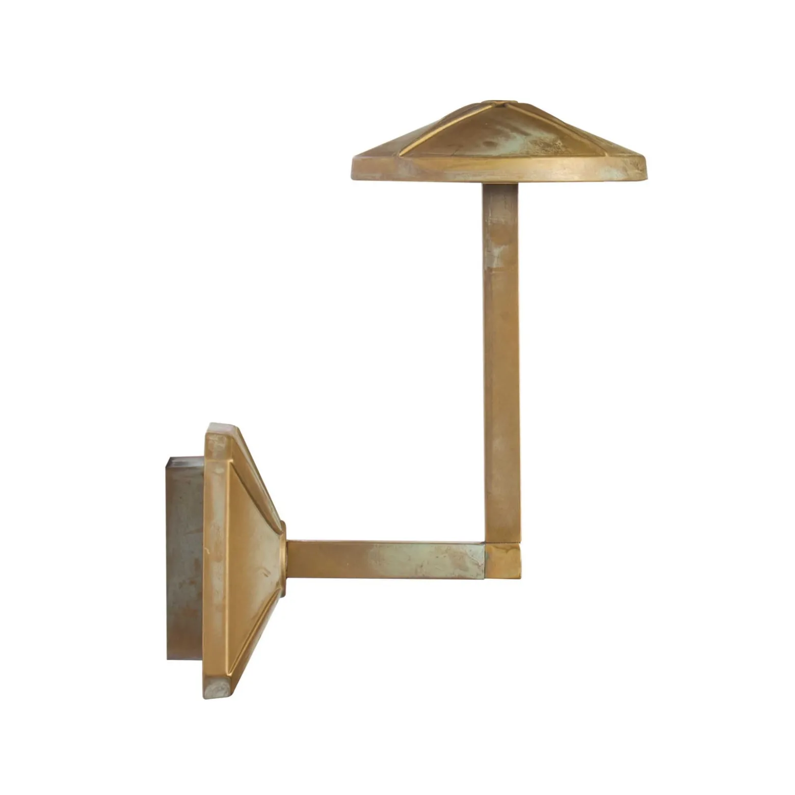 LED-Außenwandleuchte Aura Disk, Höhe 24 cm, messing antik