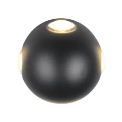 LED-Außenwandleuchte Avisio, schwarz, 4-flammig, halbrund