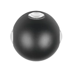 LED-Außenwandleuchte Avisio, schwarz, 4-flammig, halbrund