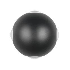 LED-Außenwandleuchte Avisio, schwarz, 4-flammig, halbrund