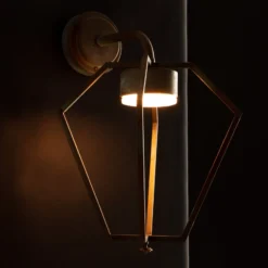 LED-Außenwandleuchte Gemstone, messing antik/opal