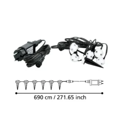 LED-Bodenleuchte Spinetoli 2, 6er-Set mit Erdspieß