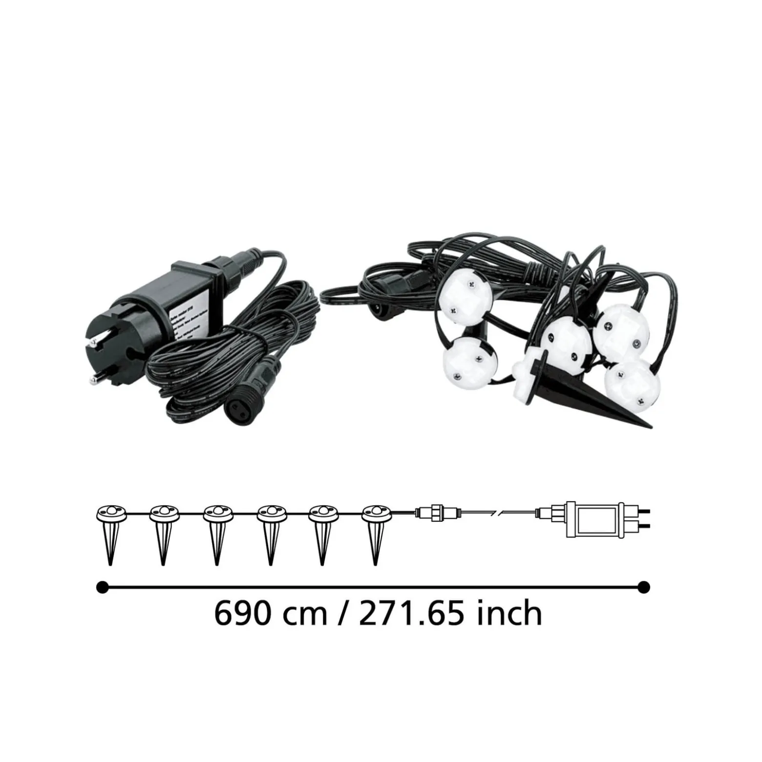 LED-Bodenleuchte Spinetoli 2, 6er-Set mit Erdspieß