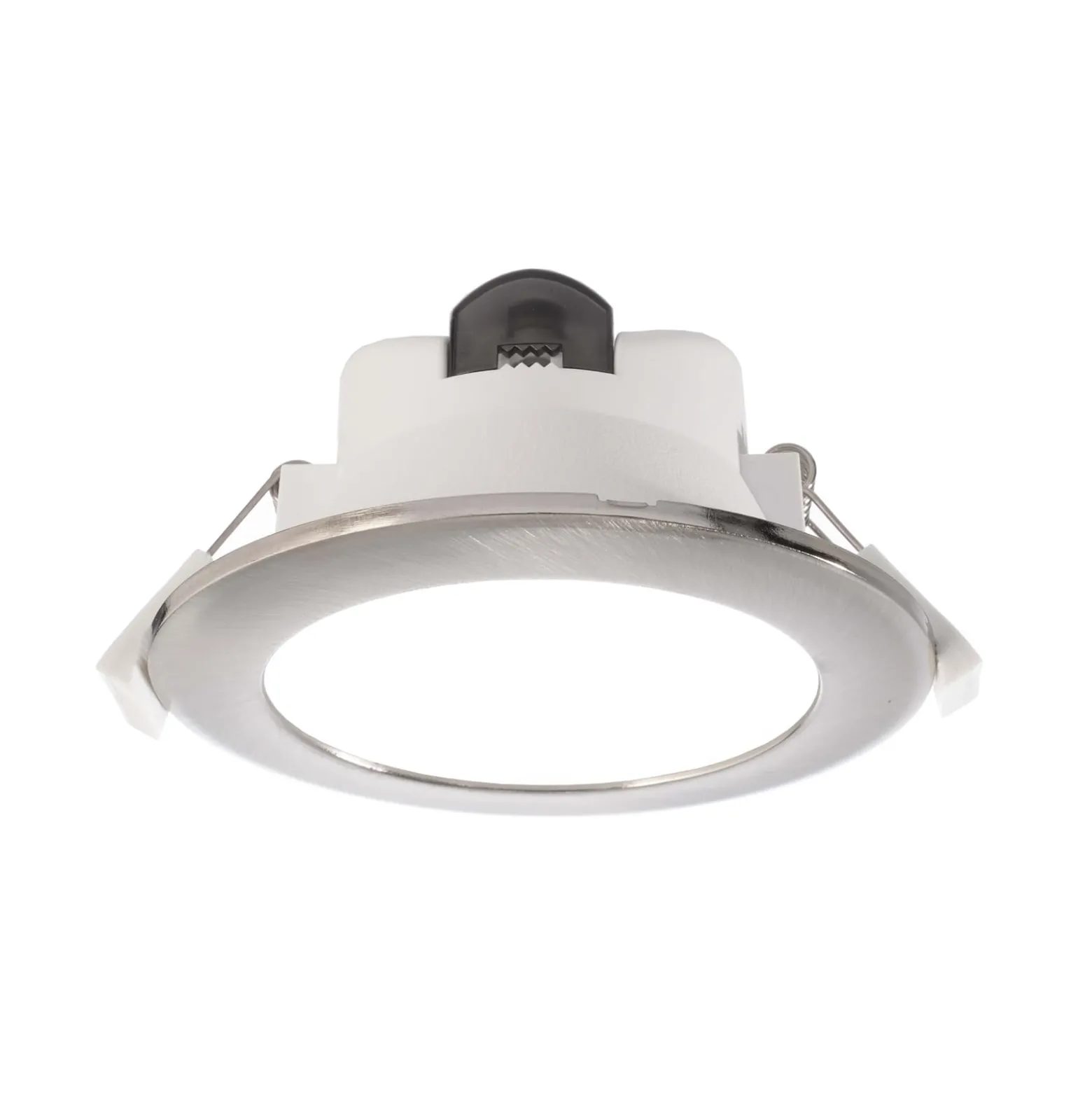 LED-Deckeneinbauleuchte Acrux, Ø 11 cm, silber matt, CCT