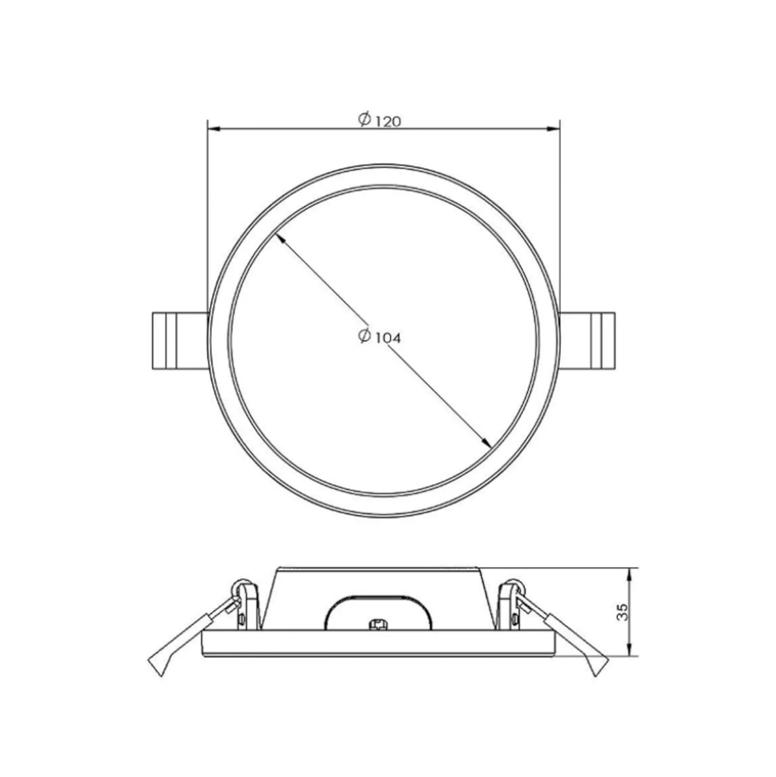 LED-Deckeneinbauleuchte Alya weiß Ø 12cm 2.700K