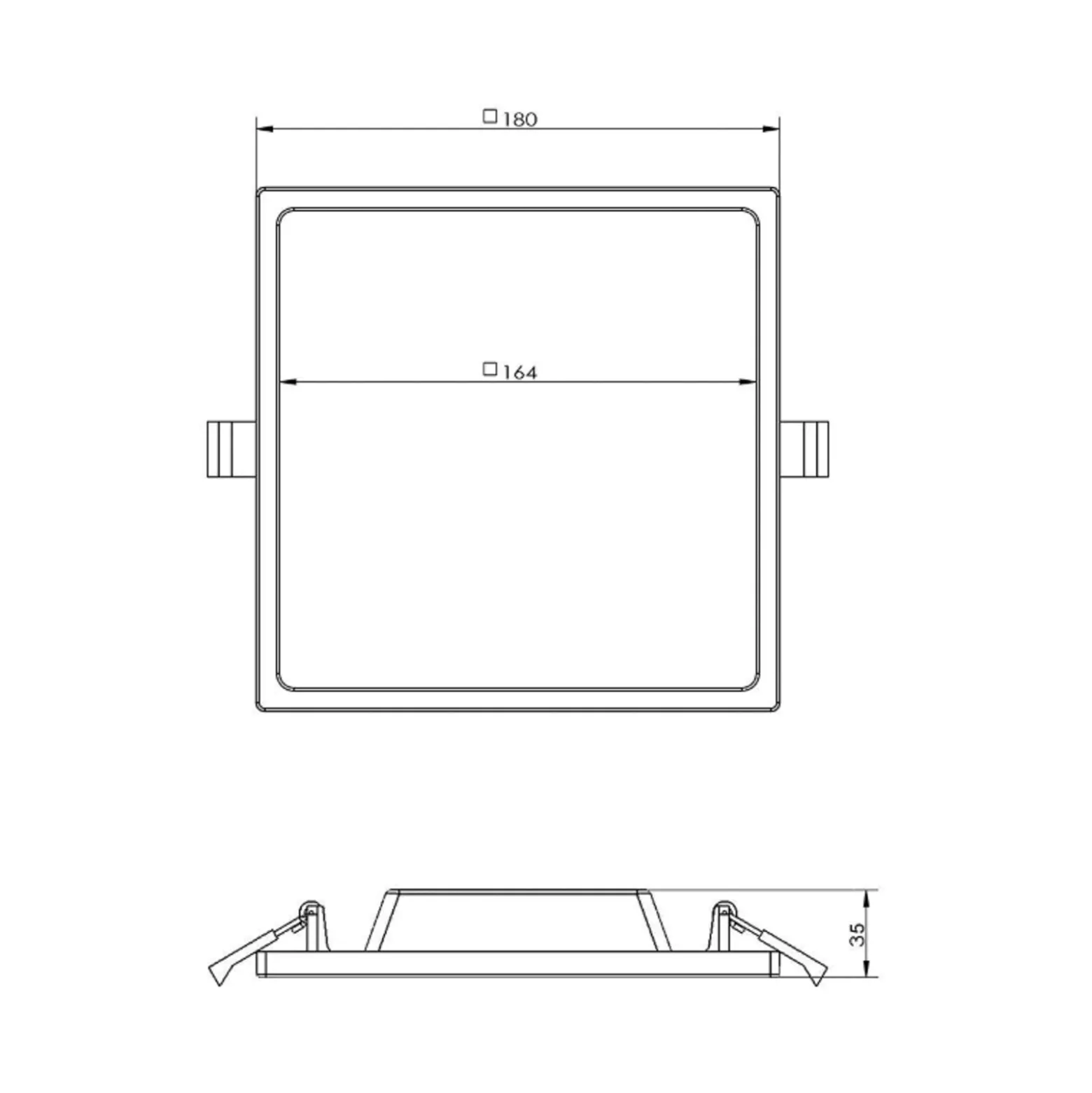 LED-Deckeneinbauleuchte Alya weiß 18x18cm 2.700 K