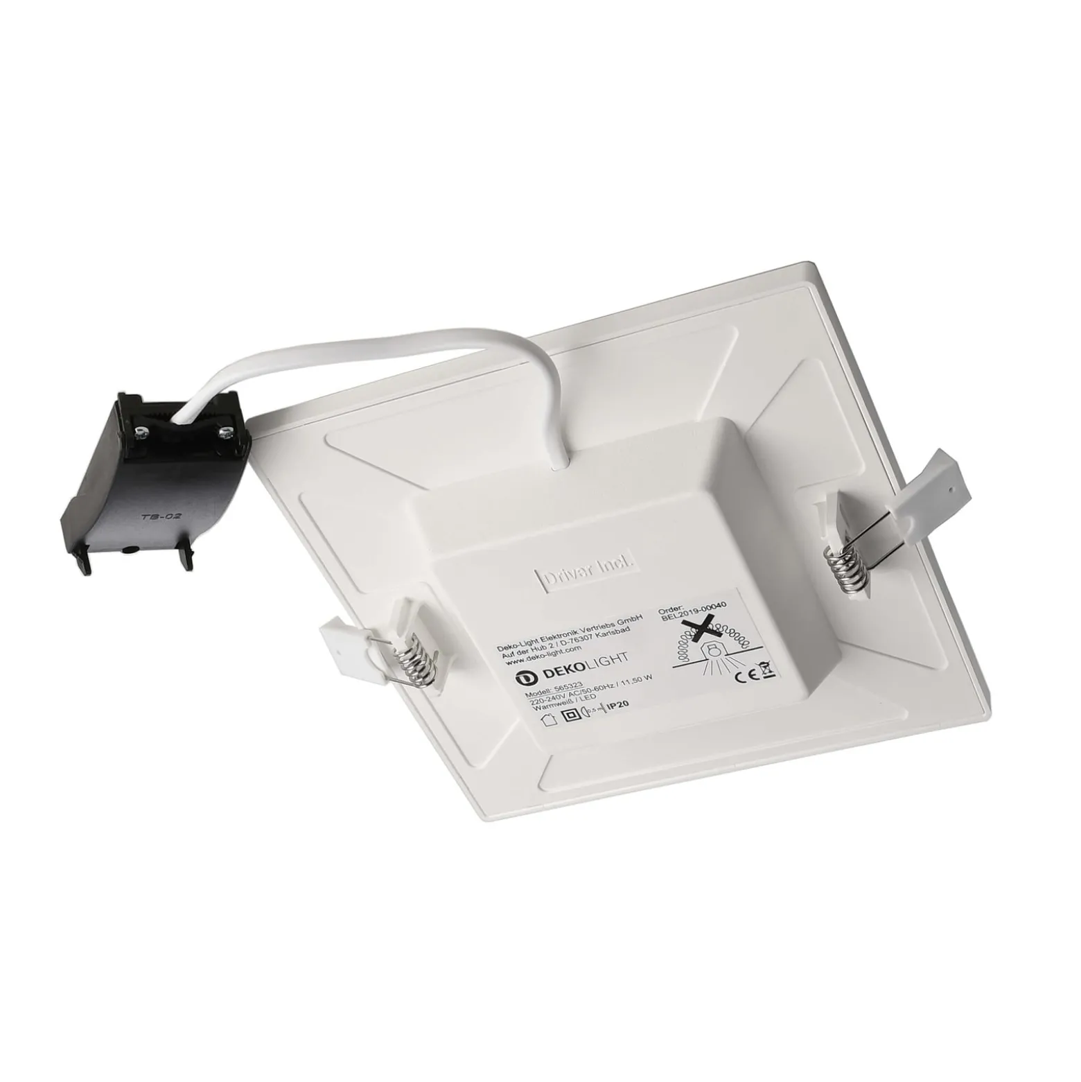 LED-Deckeneinbauleuchte Alya weiß 18x18cm 2.700 K