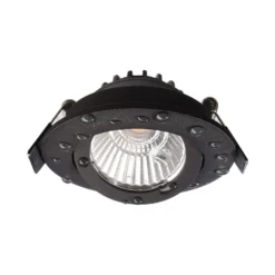 LED-Deckeneinbauleuchte Dione, IP44, 2.700 K, schwarz, dim