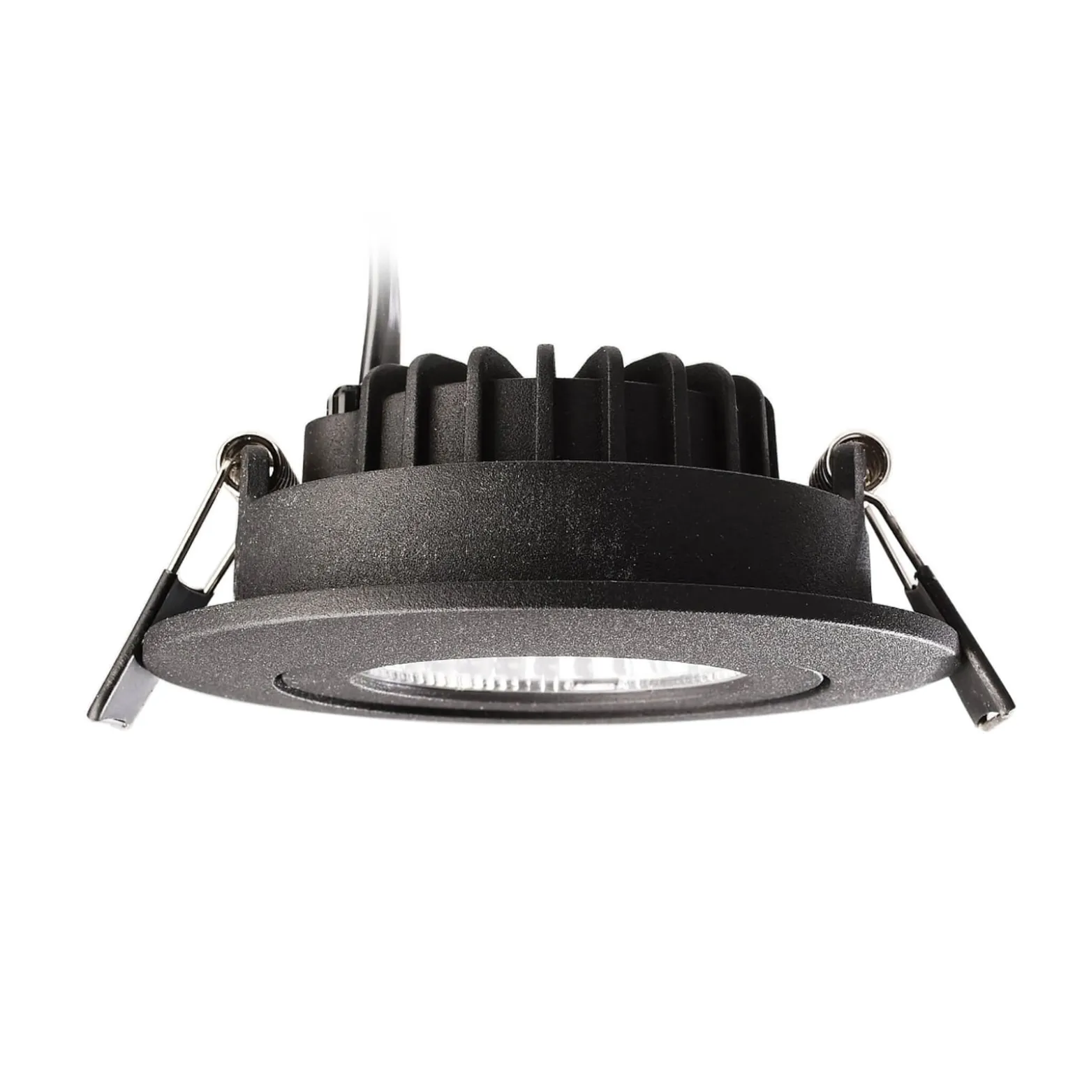LED-Deckeneinbauleuchte Dione, IP44, 2.700 K, schwarz, dim
