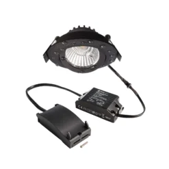 LED-Deckeneinbauleuchte Dione, IP44, schwarz, dim to warm