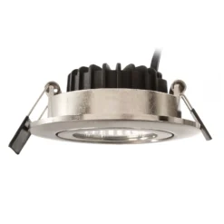 LED-Deckeneinbauleuchte Dione, IP44, nickel, dim to warm