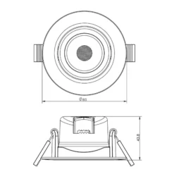 LED-Deckeneinbauleuchte SMD-68-230V, 3.000K, Ø8,5cm, schwarz