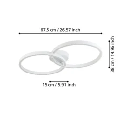 LED-Deckenlampe Armandolo, weiß, Länge 67 cm, CCT, RGB