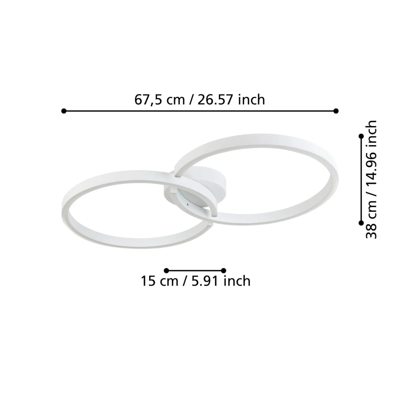 LED-Deckenlampe Armandolo, weiß, Länge 67 cm, CCT, RGB