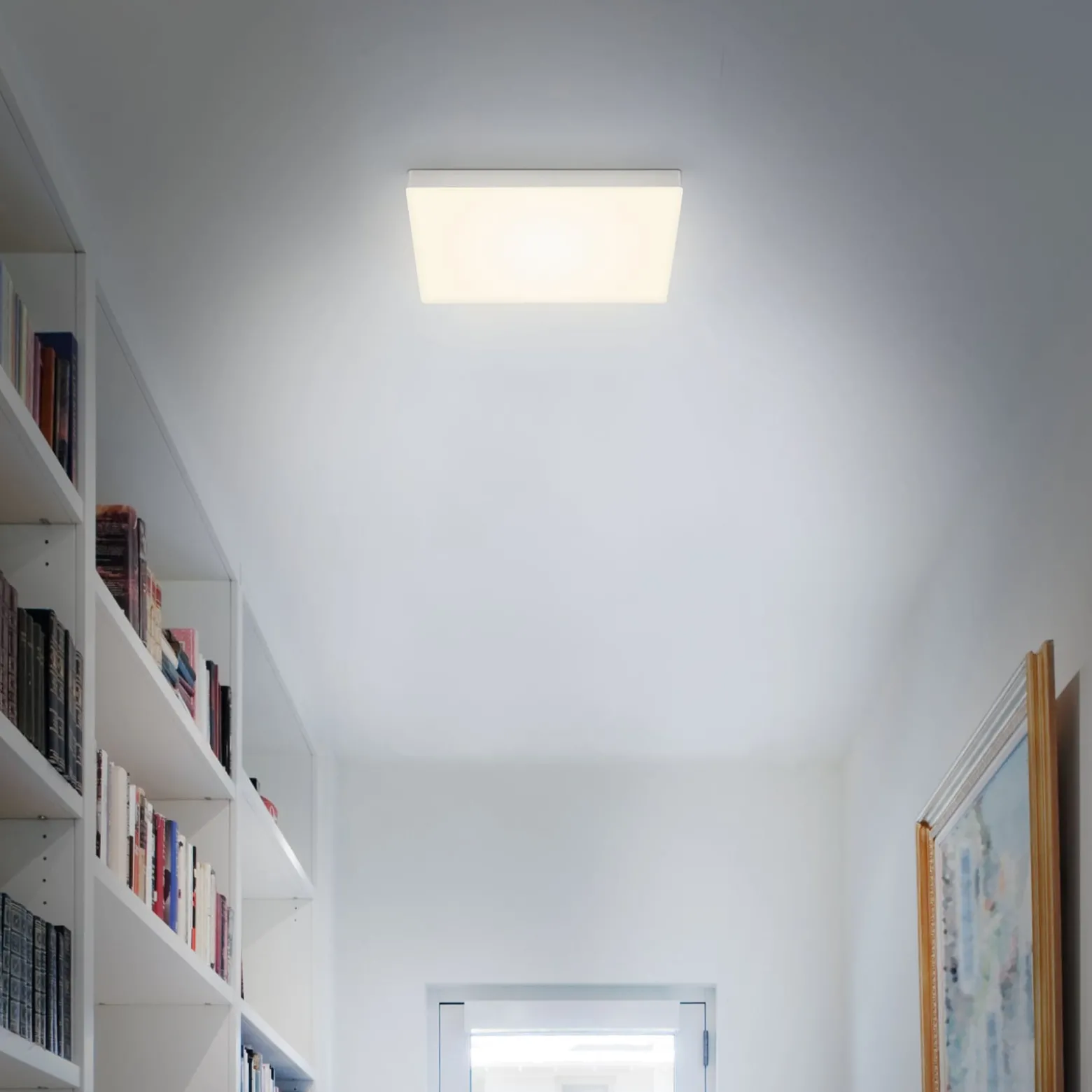 LED-Deckenlampe Flame, 3000K, 28,7x28,7cm, silber