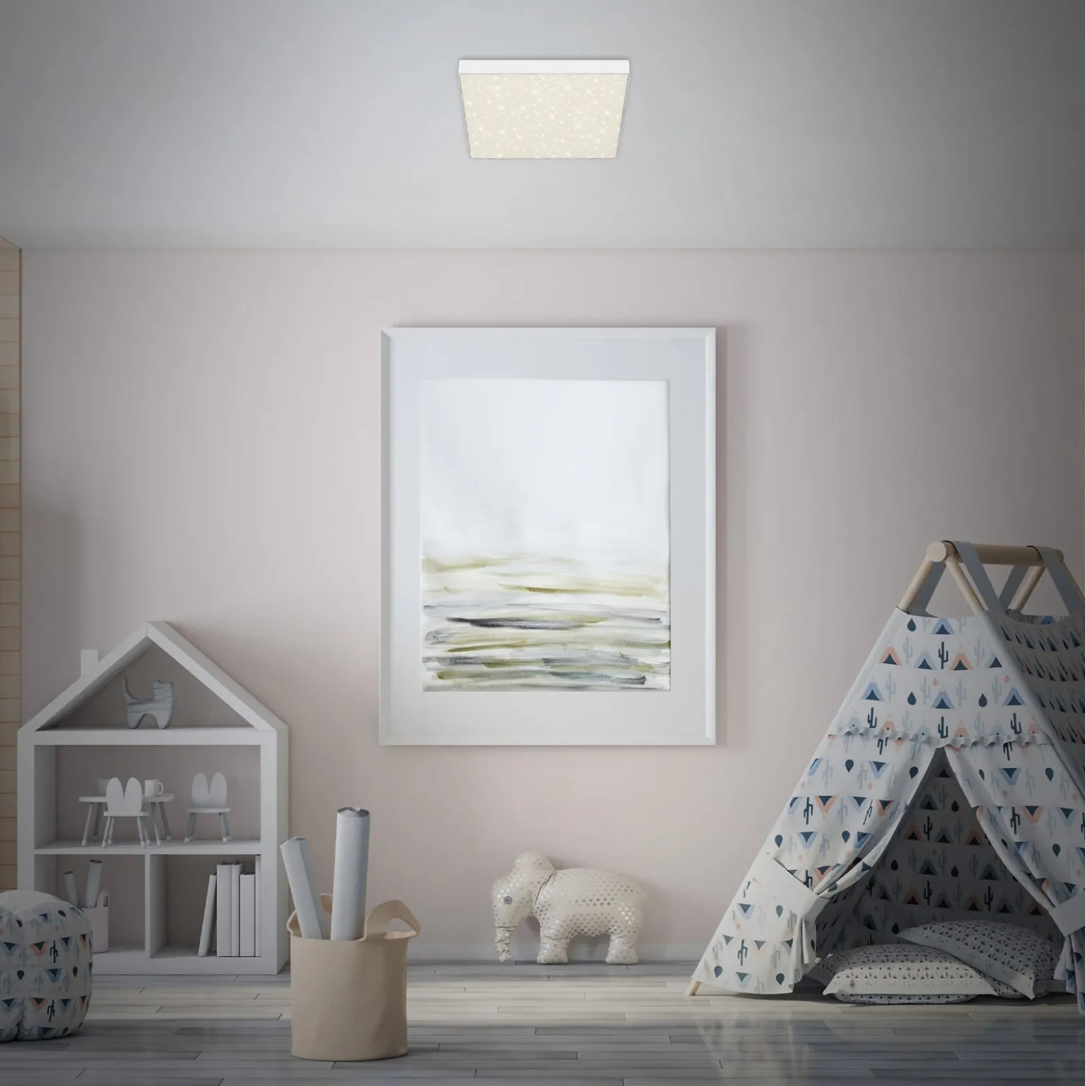 LED-Deckenlampe Flame Star, 21,2 x 21,2 cm weiß