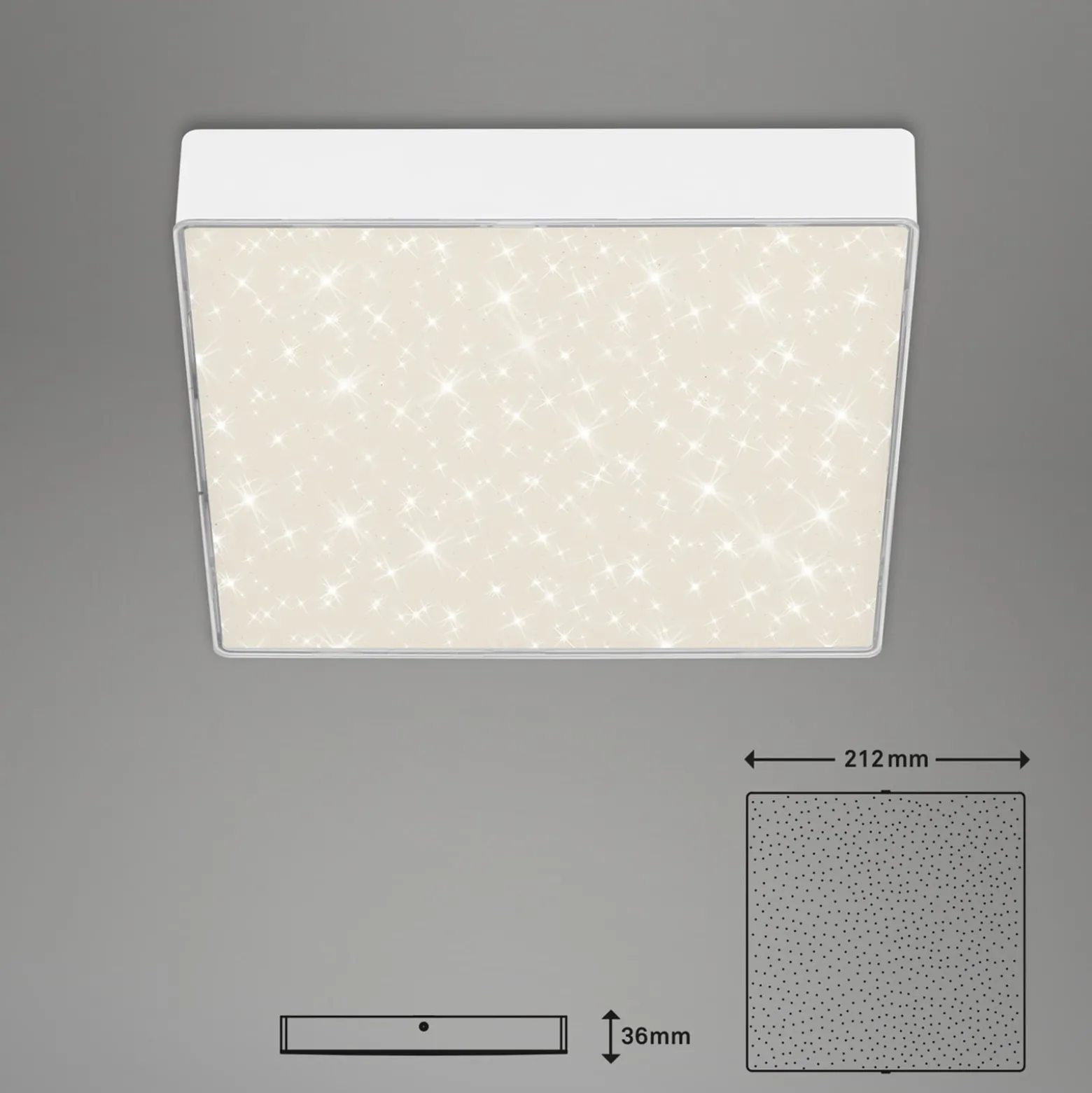 LED-Deckenlampe Flame Star, 21,2 x 21,2 cm weiß