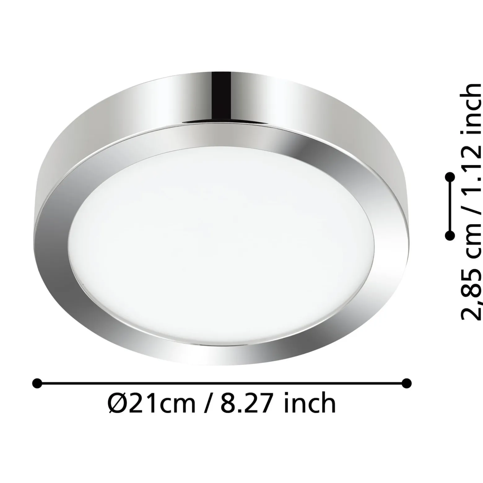 LED-Deckenlampe Fueva 5 IP44 3000K chrom Ø21cm