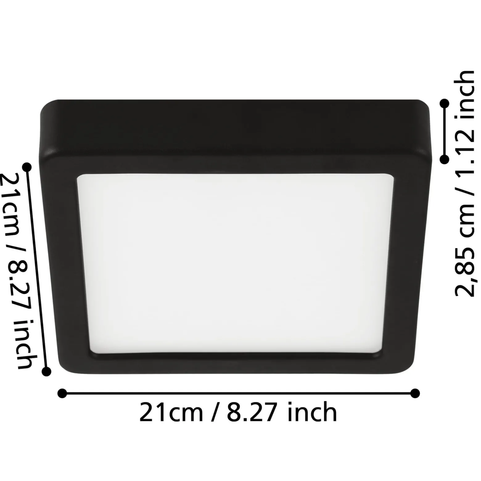 LED-Deckenlampe Fueva 5 IP44 3000K chrom 21x21cm