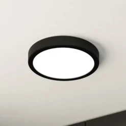 LED-Deckenlampe Fueva 5 IP44 3000K schwarz Ø21cm