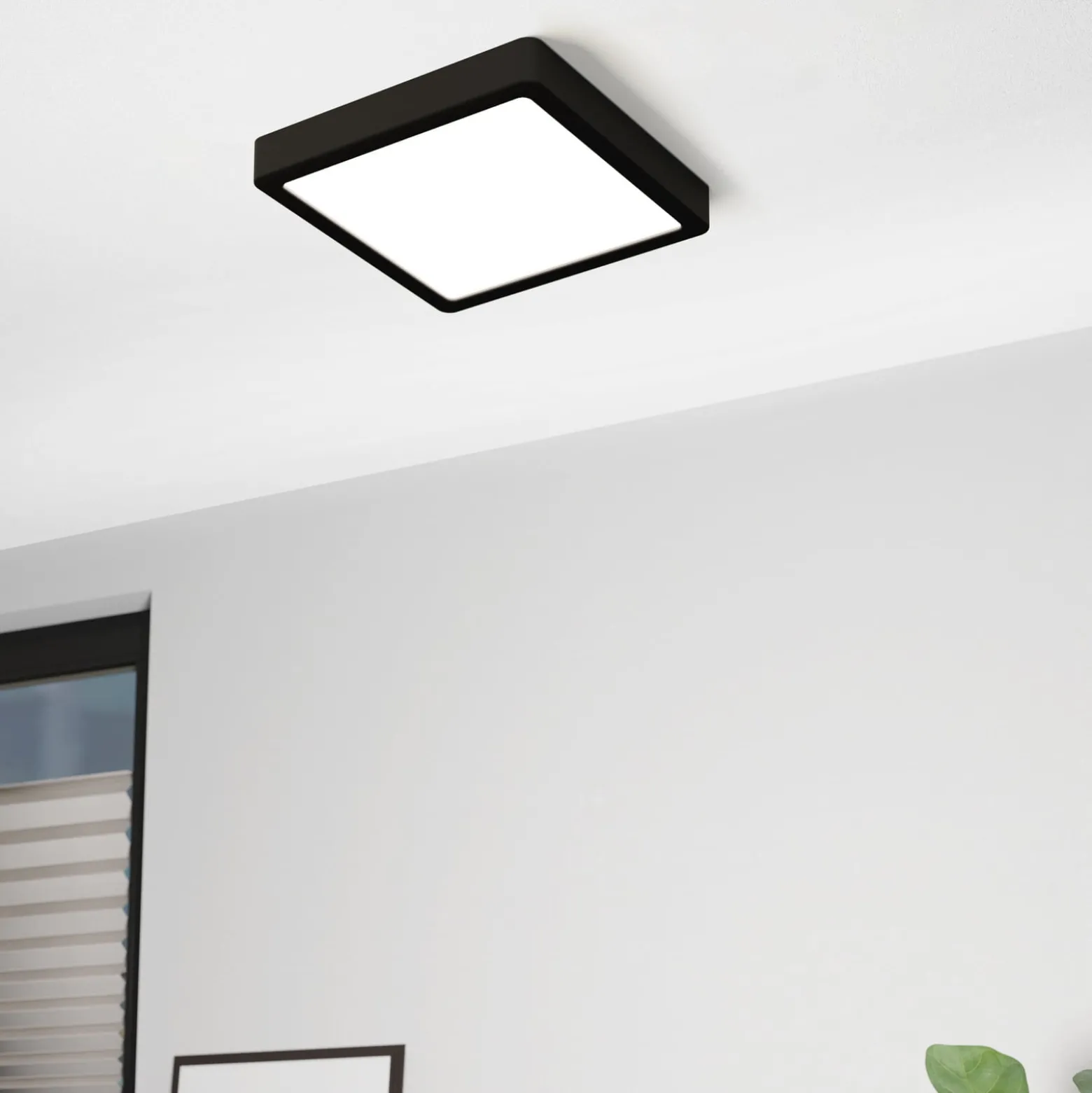 LED-Deckenlampe Fueva 5, IP20 schwarz 21x21cm