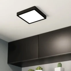 LED-Deckenlampe Fueva 5, IP20 schwarz 21x21cm