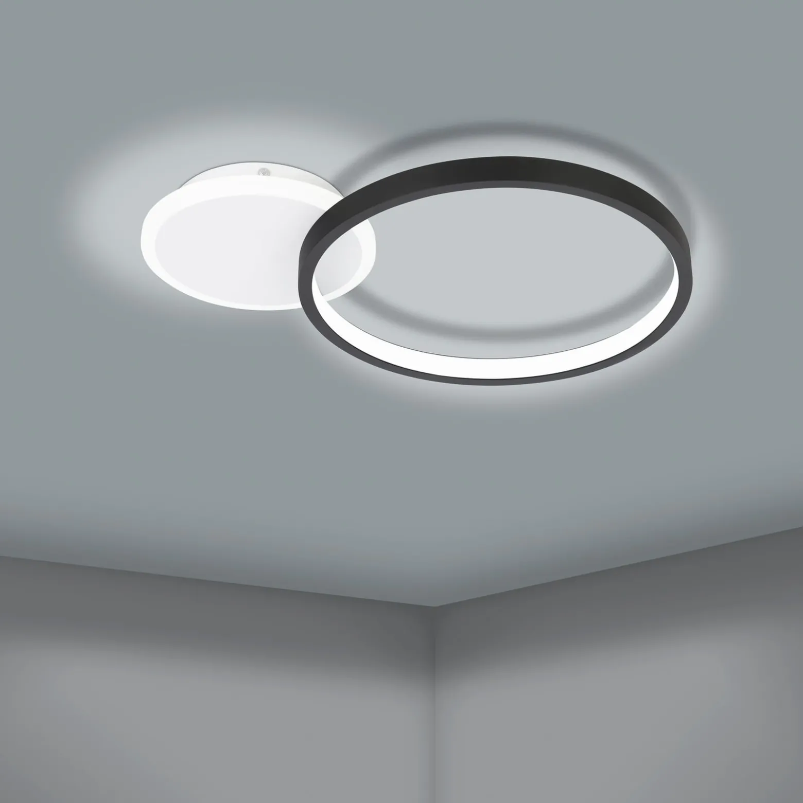LED-Deckenlampe Gafares, schwarz Alu 41 cm Fernbedienung CCT