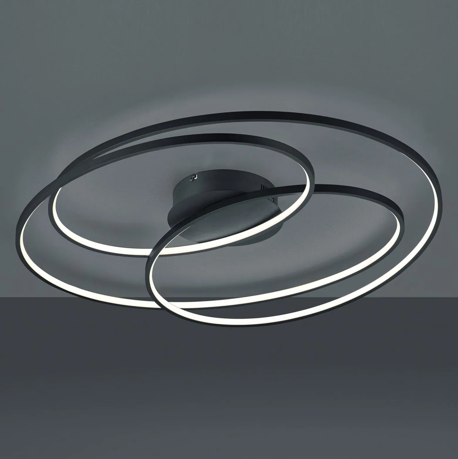 LED-Deckenlampe Gale, 80 cm, schwarz matt