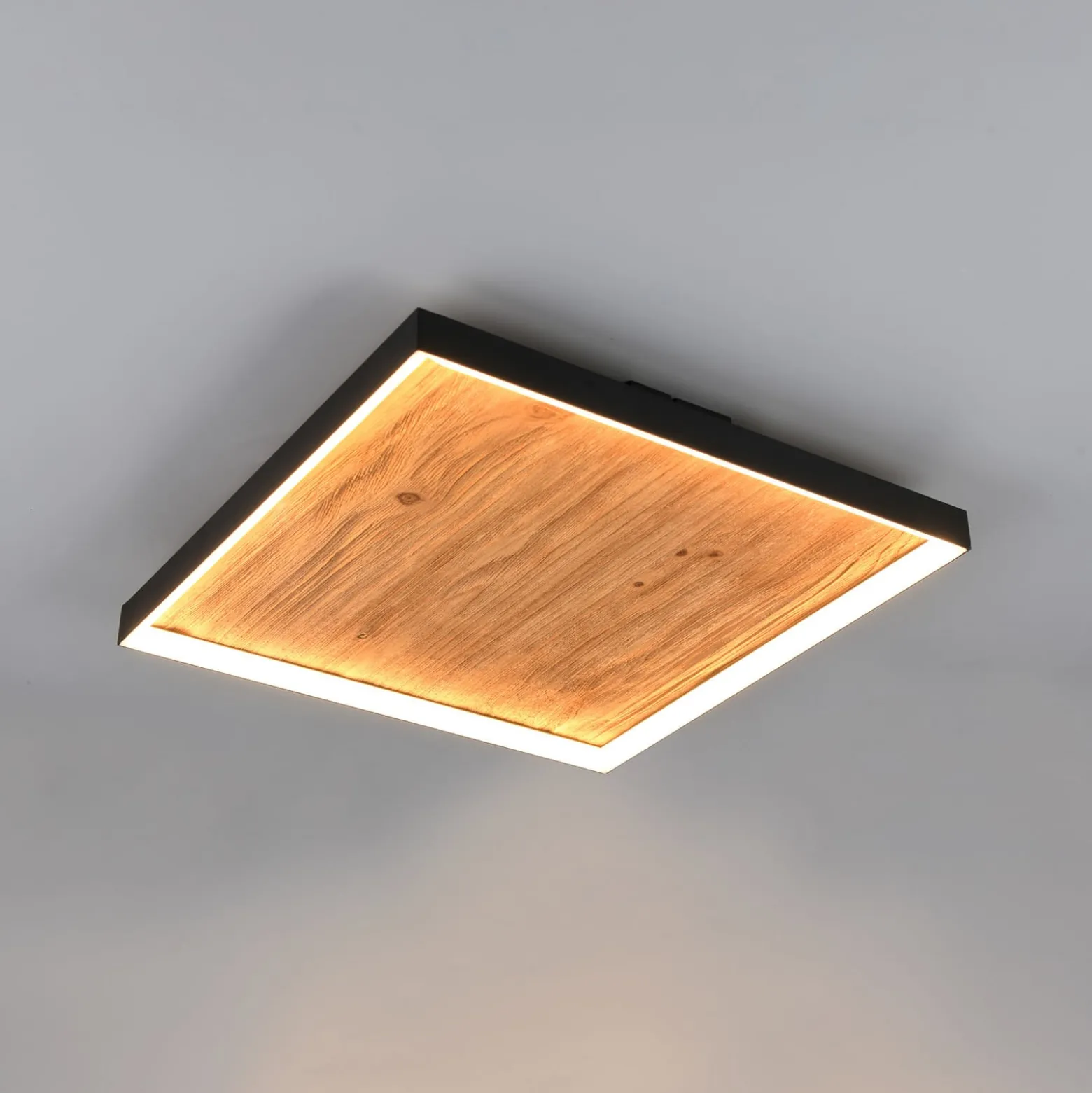 LED-Deckenlampe Kalea, Länge 45 cm, holzfarben, Holz