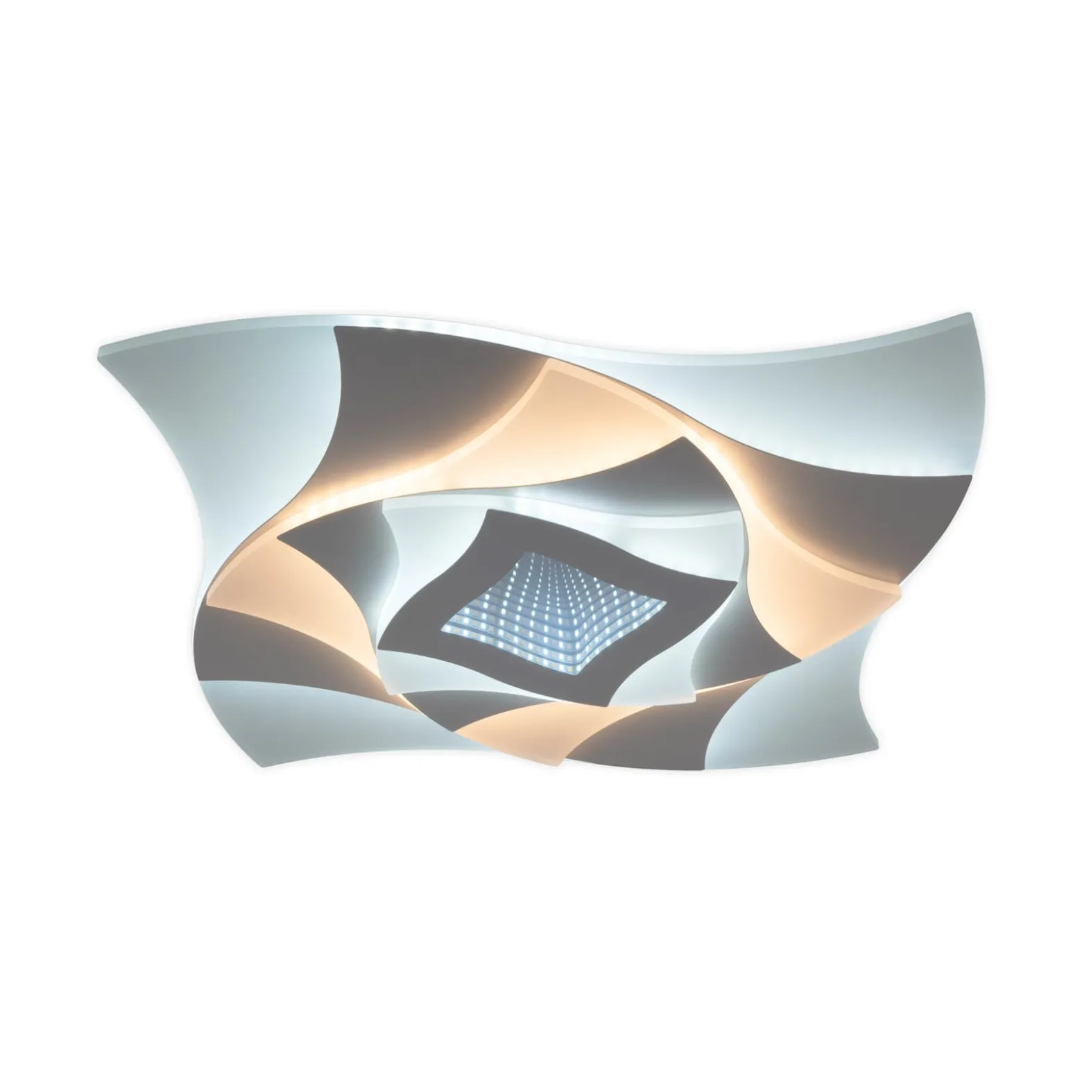 LED-Deckenlampe Liora, weiß, Metall, Länge 46 cm, CCT, 3D