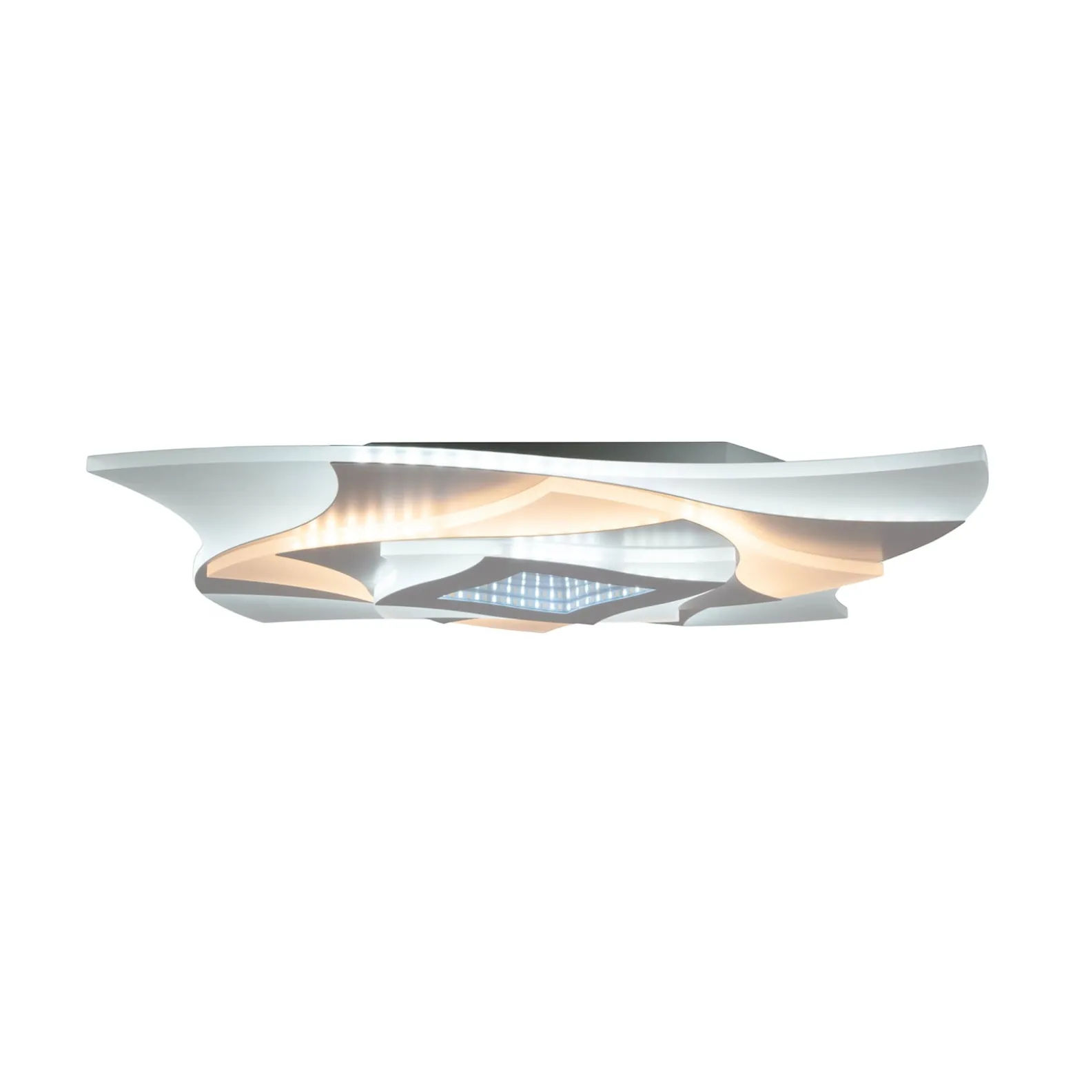 LED-Deckenlampe Liora, weiß, Metall, Länge 46 cm, CCT, 3D