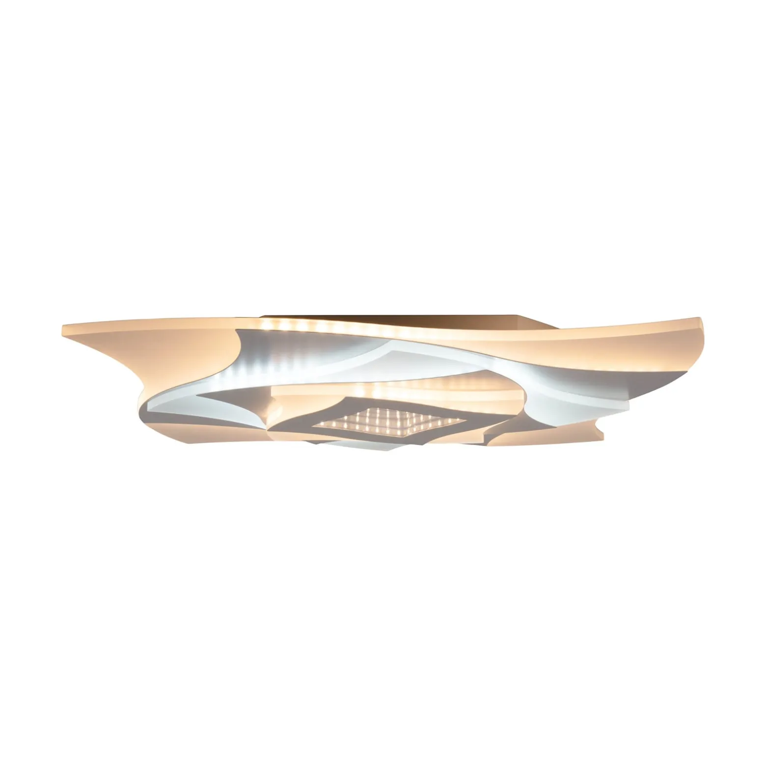 LED-Deckenlampe Liora, weiß, Metall, Länge 46 cm, CCT, 3D