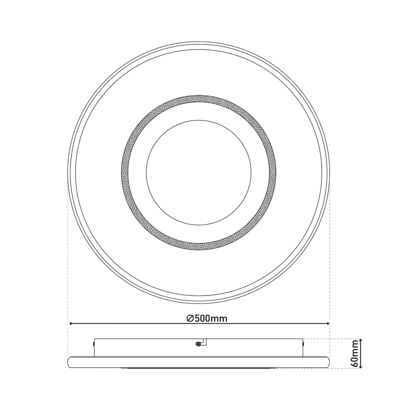 LED-Deckenlampe Livana, weiß/schwarz, Ø 50 cm, CCT, dimmbar