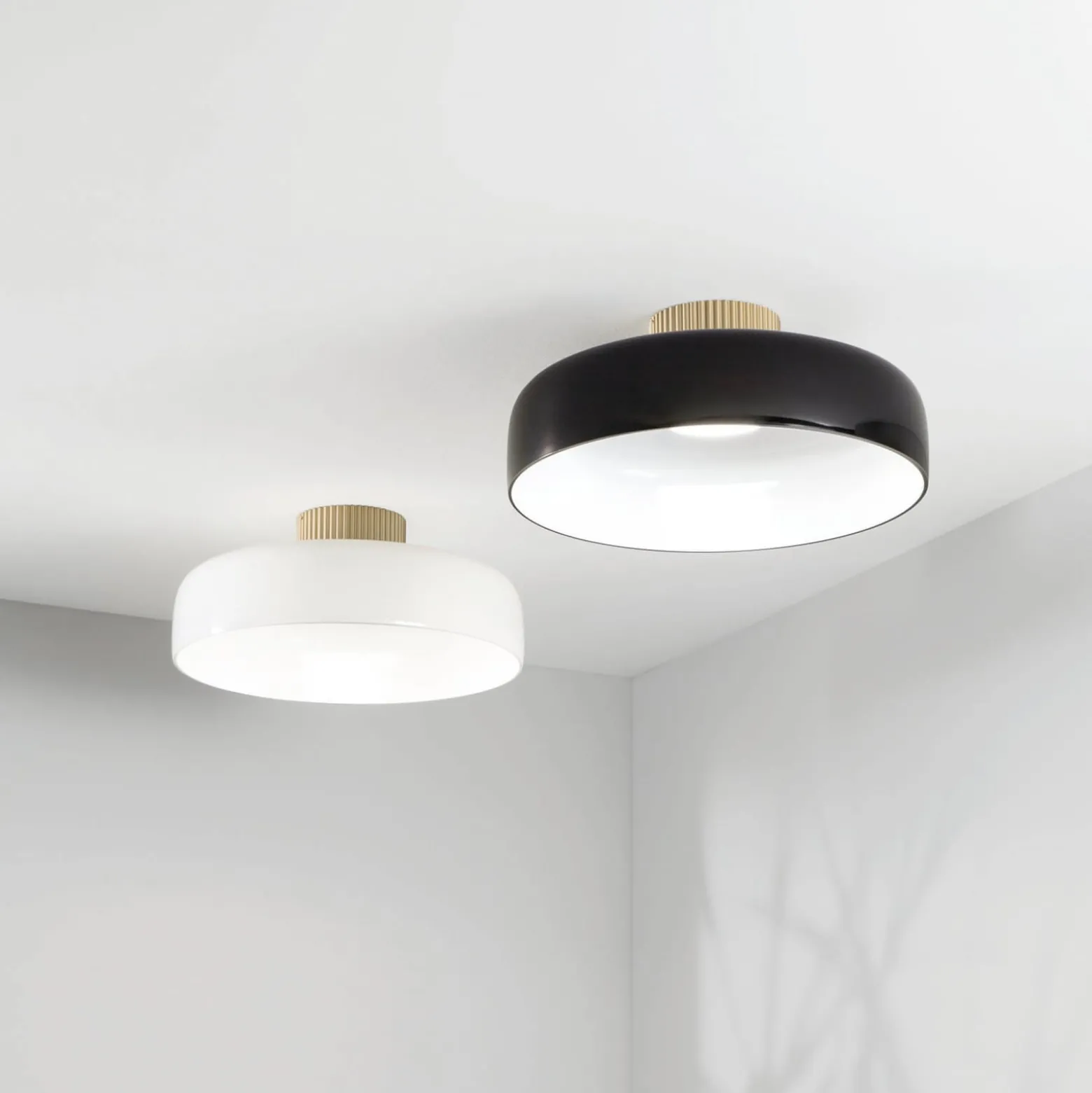LED-Deckenlampe Lunar, schwarz, Glas, Ø 42 cm, CCT, dimmbar