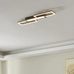 LED-Deckenlampe Monirote, nickel matt, Länge 78 cm, Alu, CCT