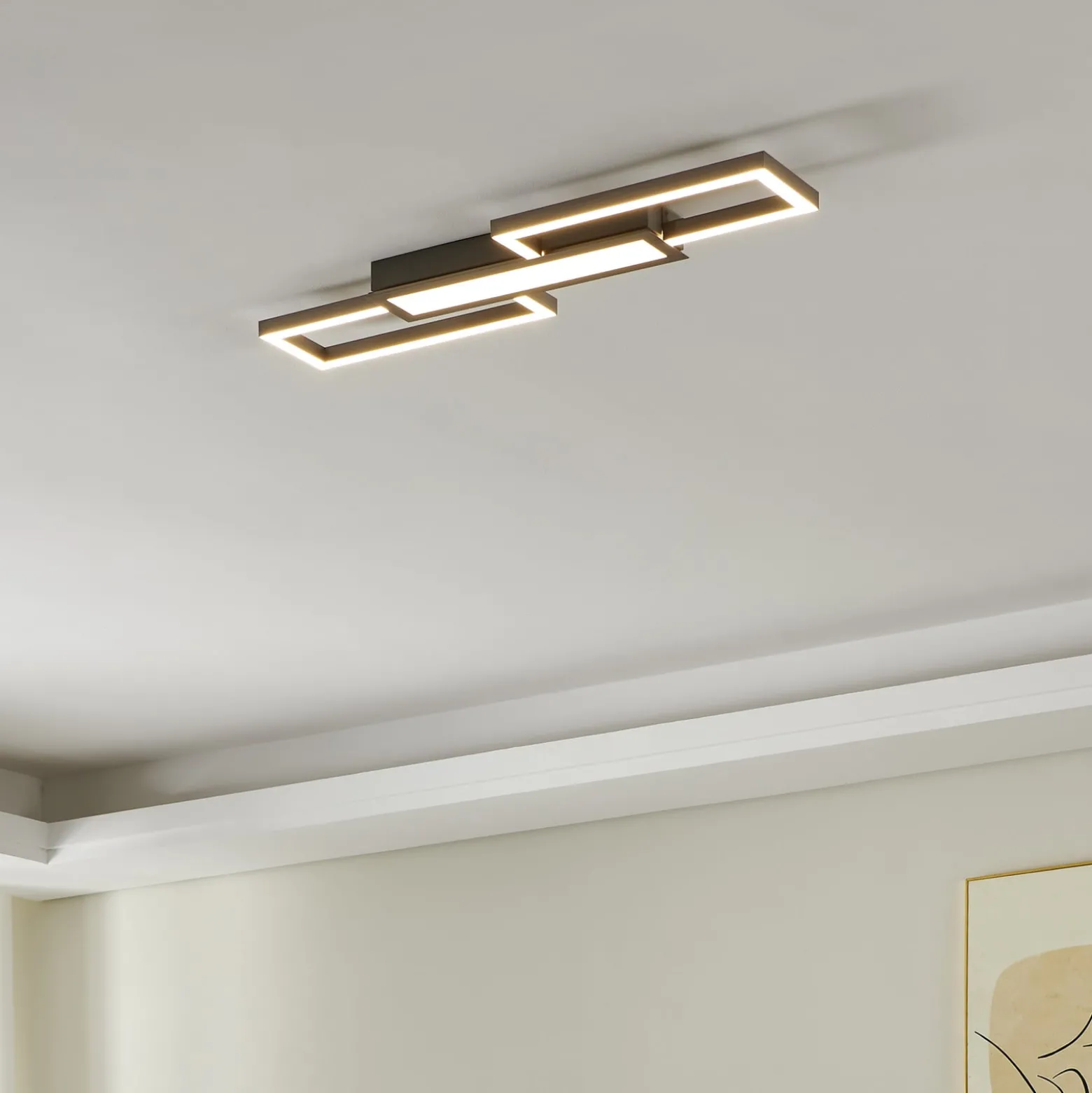 LED-Deckenlampe Monirote, nickel matt, Länge 78 cm, Alu, CCT