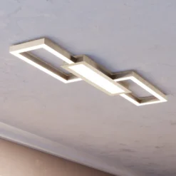 LED-Deckenlampe Monirote, nickel matt, Länge 78 cm, Alu, CCT