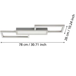 LED-Deckenlampe Monirote, nickel matt, Länge 78 cm, Alu, CCT