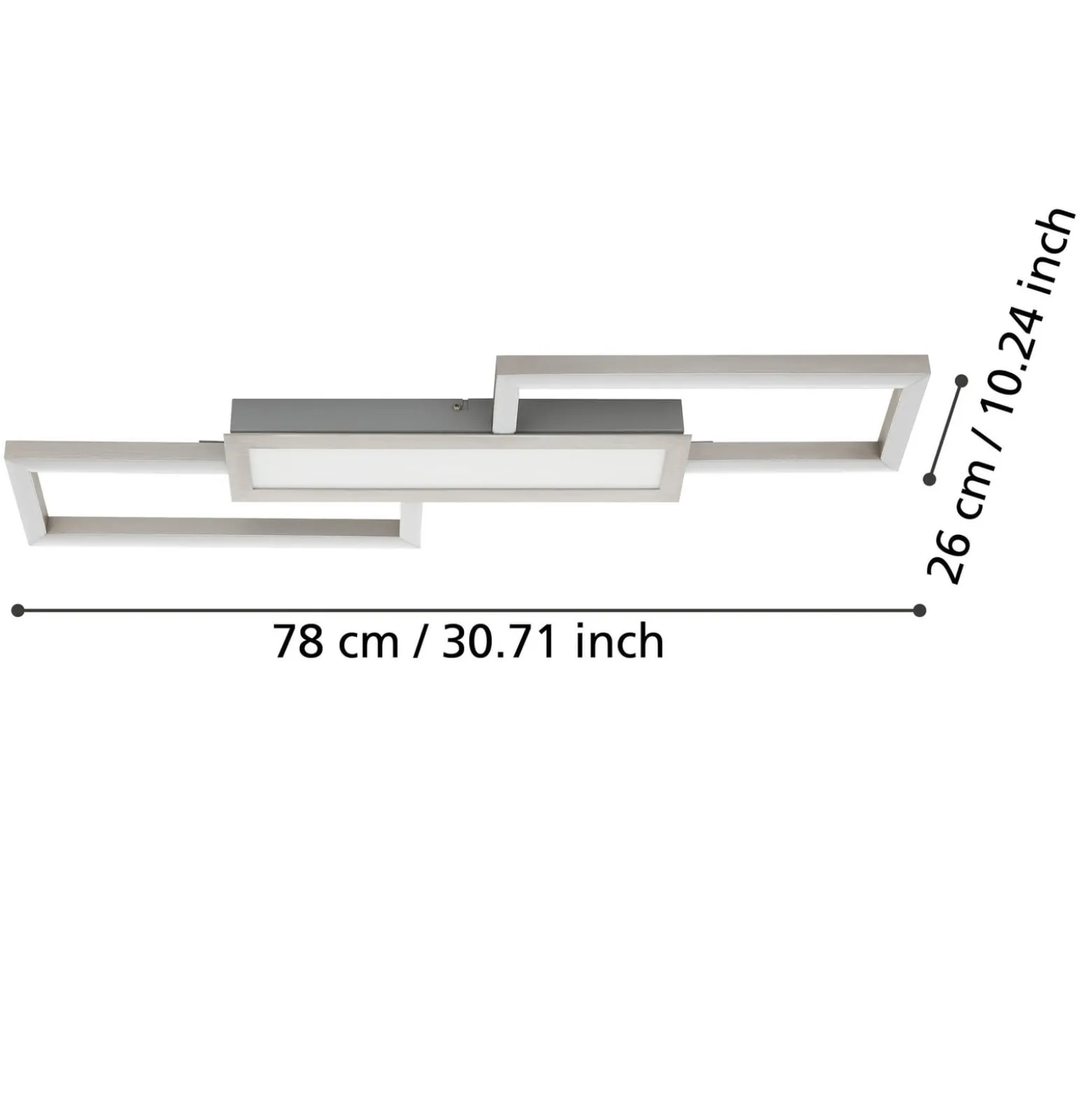 LED-Deckenlampe Monirote, nickel matt, Länge 78 cm, Alu, CCT